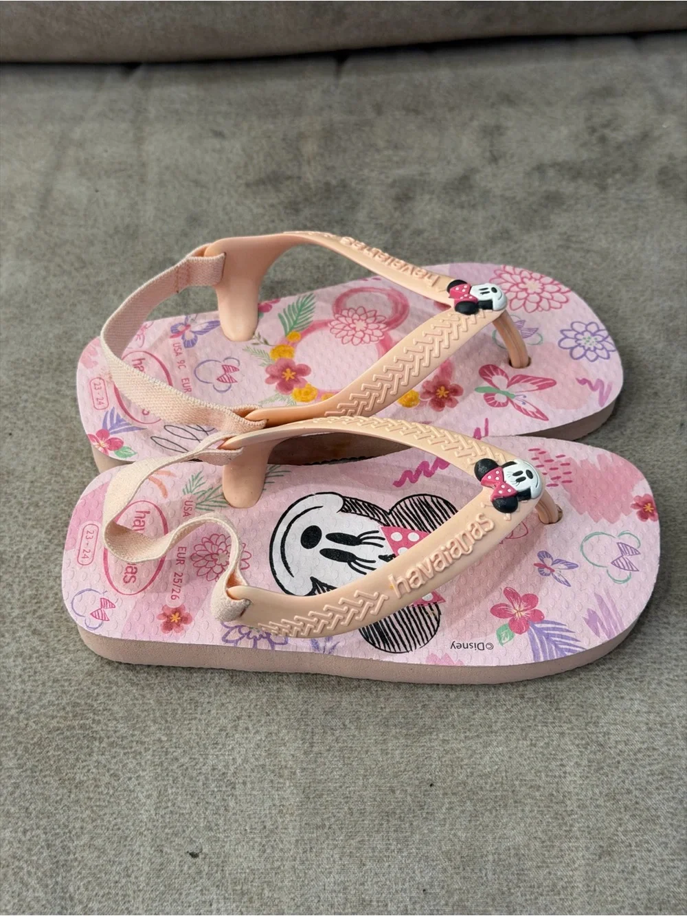 Havaianas Disney Minnie Mouse Girls Pink Flip Flops Toddler Size 9C